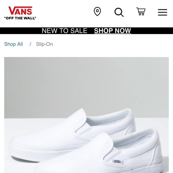 🌟SOLD - BRAND NEW SLIP-ON WHITE VANS IN BOX🌟 - Picture 6 of 7